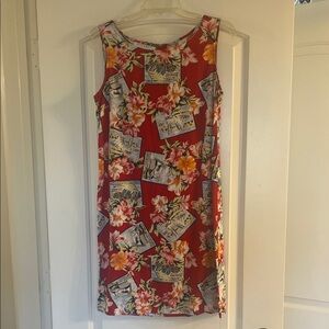 Liz Claiborne Tropical Print Mini Dress - Red and Yellow